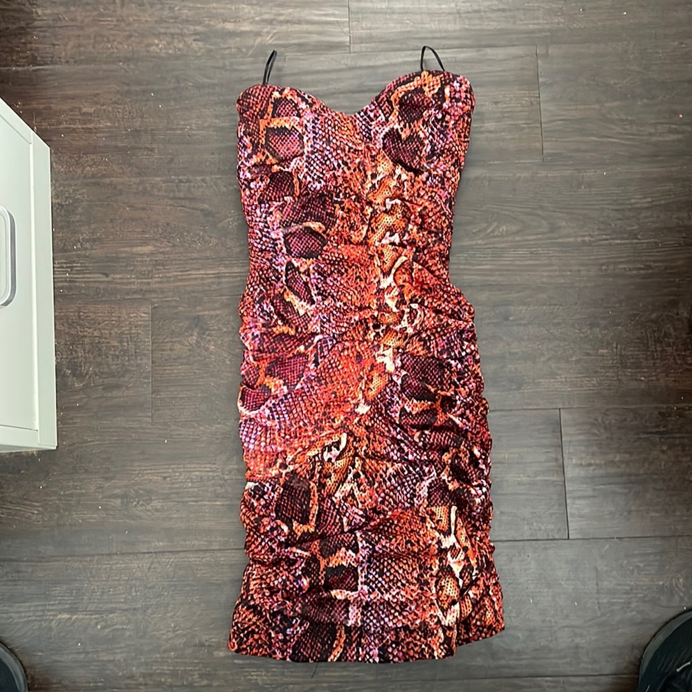 Arden B size small. Snakeskin tube top sleeveless bodycon dress.